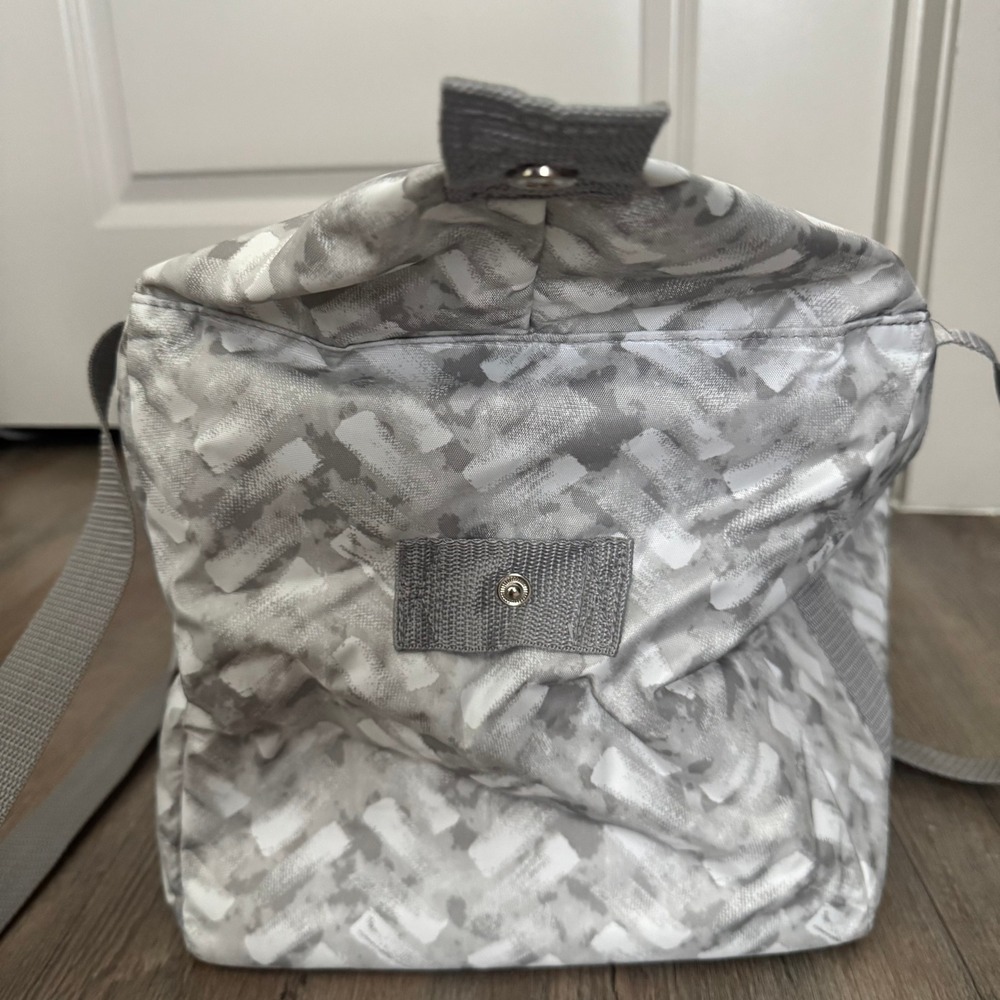 Thirty-One Fresh Market Thermal Tote Bag Gray White Brushstroke Insulated Cooler - Picture 9 of 14